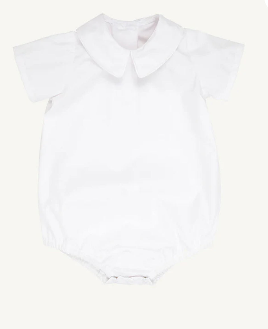 Peter Pan Collar Shirt & Onesie (Long Sleeve Broadcloth) White