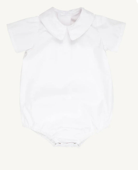 Peter Pan Collar Shirt & Onesie (Long Sleeve Broadcloth) White