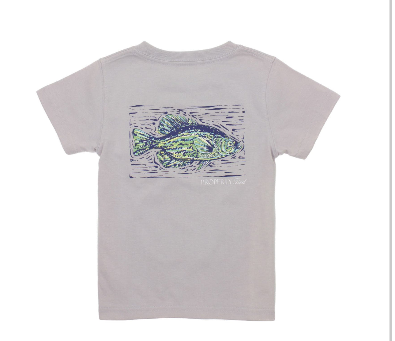 Boys Crappie Short Sleeve Ice Grey