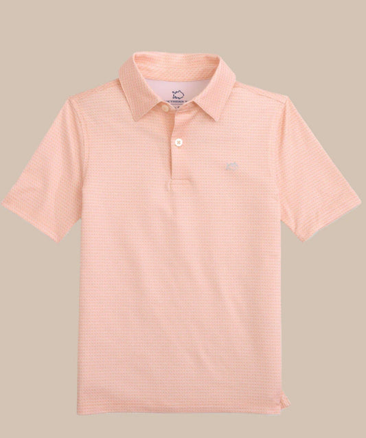 Youth Short Sleeve Driver Getting Ziggy With It Polo Apricot Blush Coral