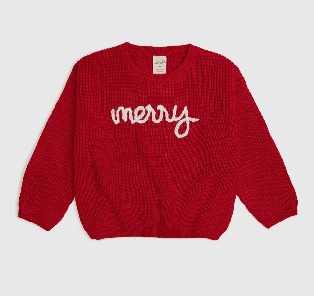 Merry Christmas Yarn Knit Sweater - Kids Holiday Sweater