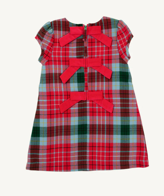 Betts Bow Dress Woven Yarn Wilson Pier Plaid/Richmond Red