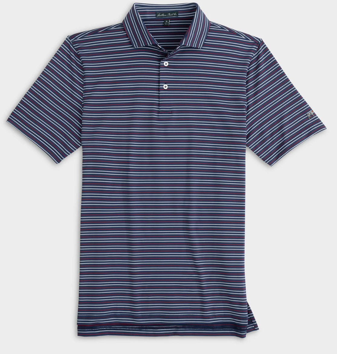 Youth Hillside Stripe Polo Midnight/Deep Red/White