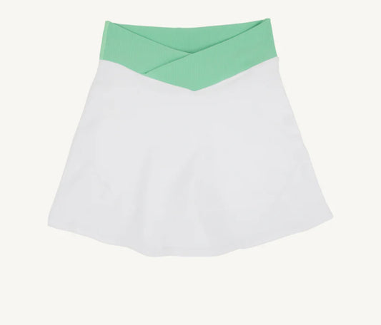 Prepletic Katey Cross Skort Worth Ave White/Grace Bay Green