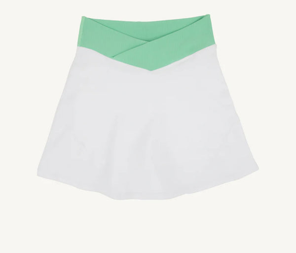 Prepletic Katey Cross Skort Worth Ave White/Grace Bay Green