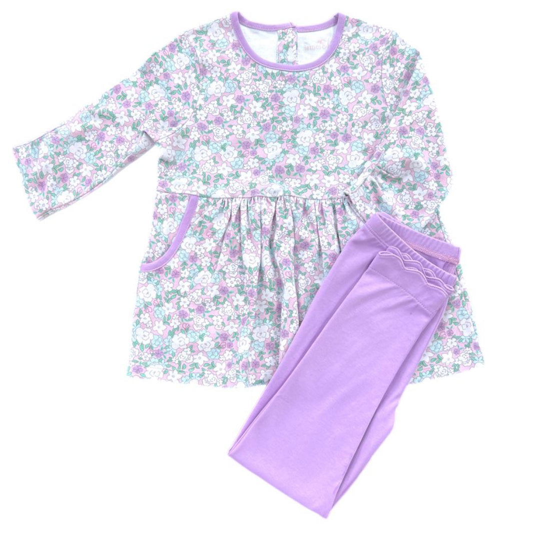 Saylor Knit Legging Set Lavender Floral