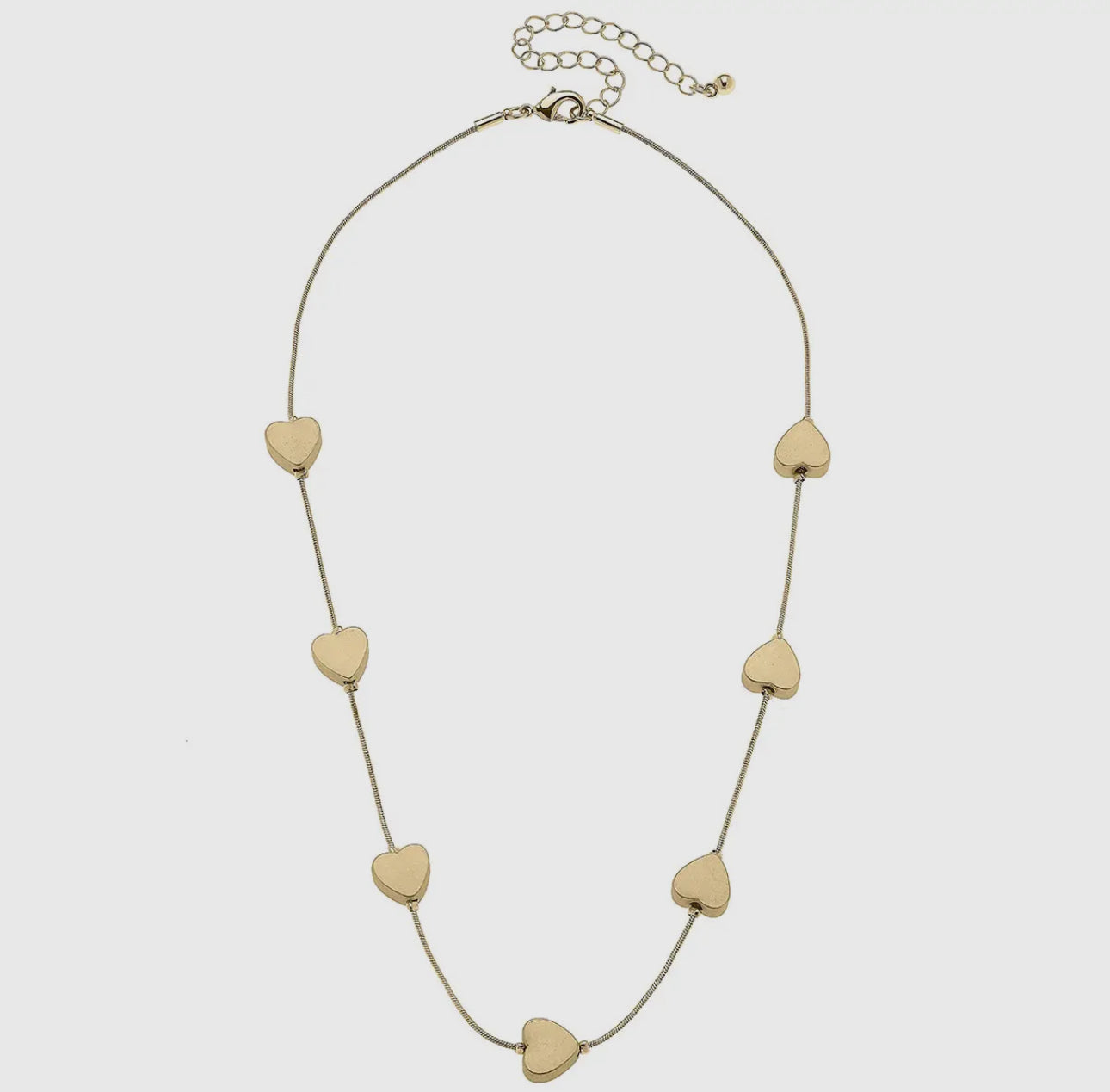 Elena Children'S Station Necklace in Satin Gold Heart