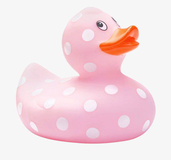 Pink Polka Dot Rubber Duckie