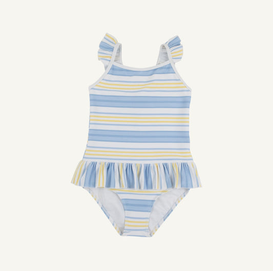 St. Lucia Swimsuit- SoBro Stripe/Worth Ave White