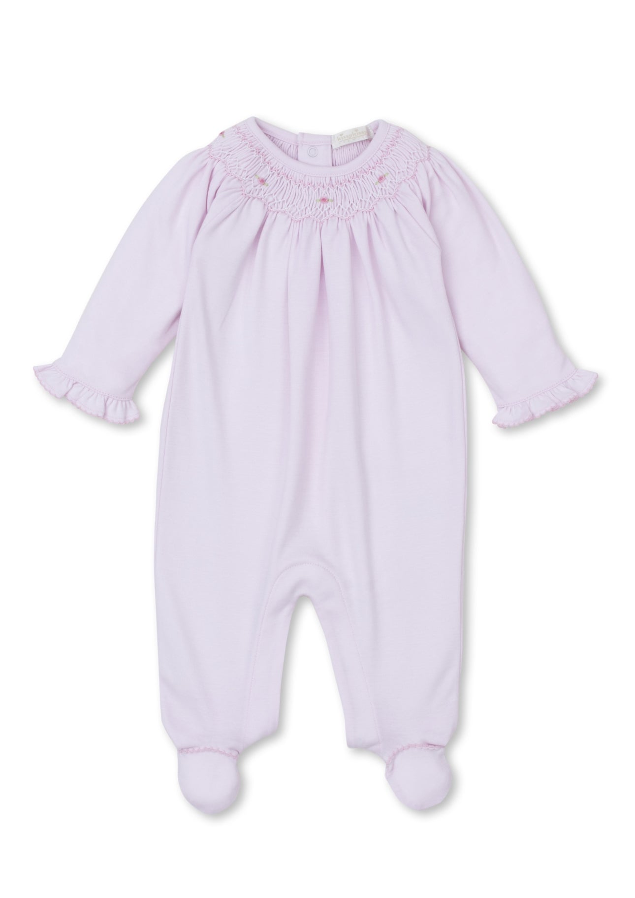 Light Pink Bishop-Footie w/ Hand Smocking