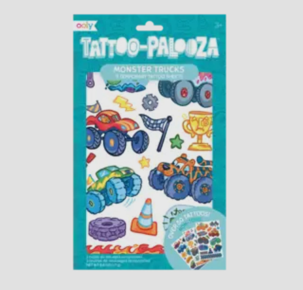 Tattoo-Palooza Temporary Tattoos - Monster Truck - 3 Sheets