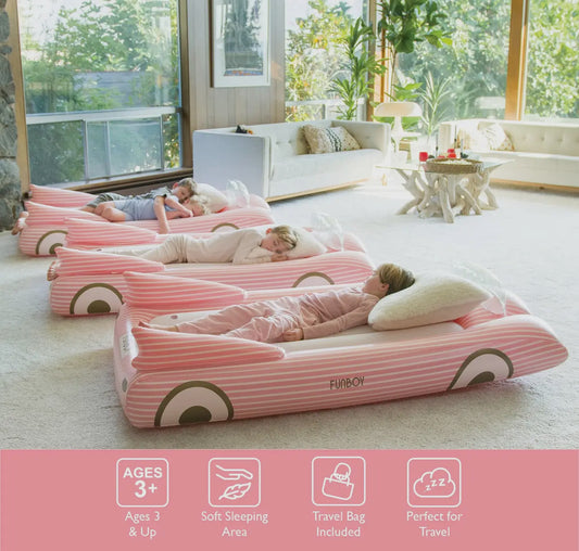 Pink Convertible Kids Sleepover Air Mattress