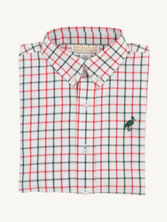 Dean`s List Dress Shirt Old Town Tattersall/Grier Green