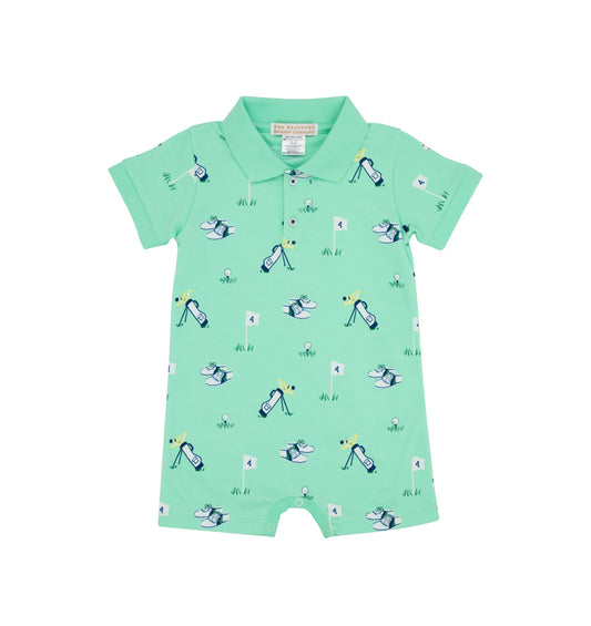 Sir Propers Romper - Pima Mulligans and Manners/Grace Bay Green