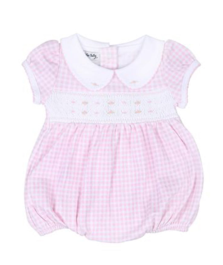 Mini Checks Short Sleeve Girl Bubble Pink