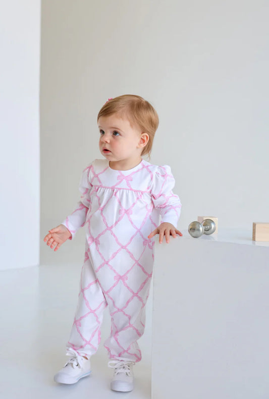 Long Sleeve Penny's Playsuit Belle Meade/Pier Party Pink