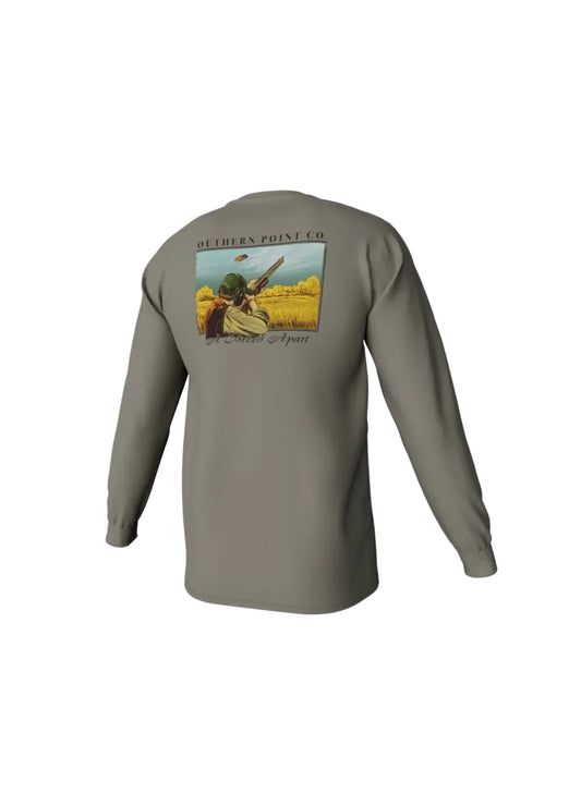 Youth Clay Shooting Long Sleeve Pocket Tee - Laurel Oak