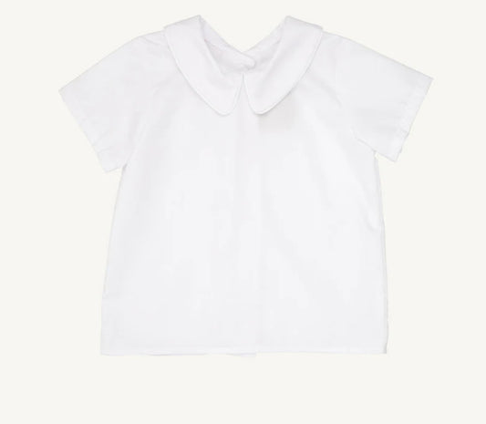 Peter Pan Collar Shirt & Onesie (Long Sleeve Broadcloth) White