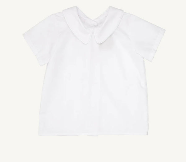 Peter Pan Collar Shirt & Onesie (Long Sleeve Broadcloth) White