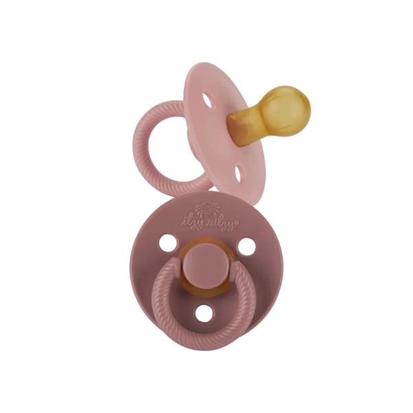 Itzy Soother™ Natural Rubber Paci Sets Blossom + Rosewood 0-6m