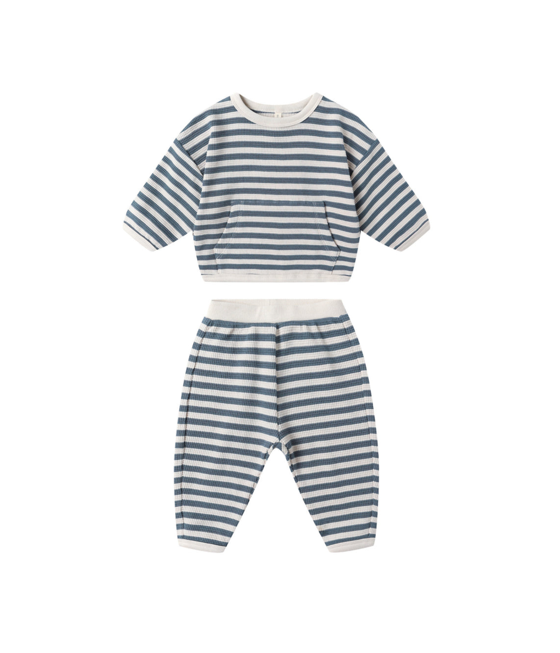 Waffle Slouch Set Ocean Stripe