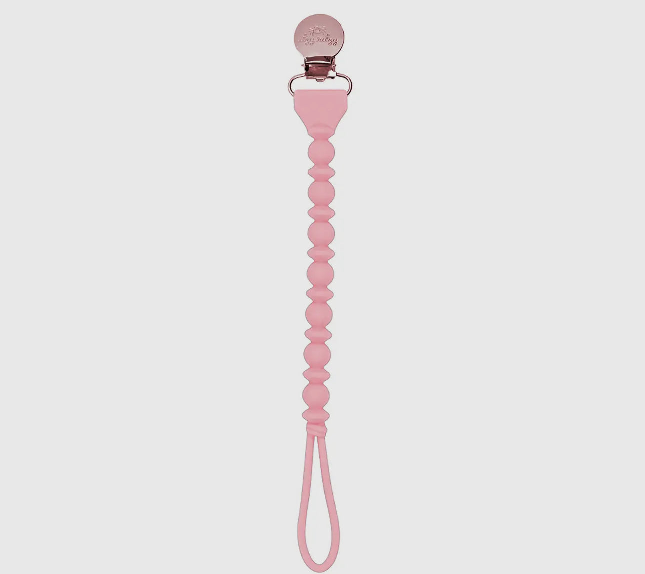 Sweetie Strap™ Silicone One-Piece Pacifier Clips  Pink Beaded