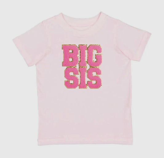 Big Sis Patch Short Sleeve Shirt - Family Fun - Birth Announcement