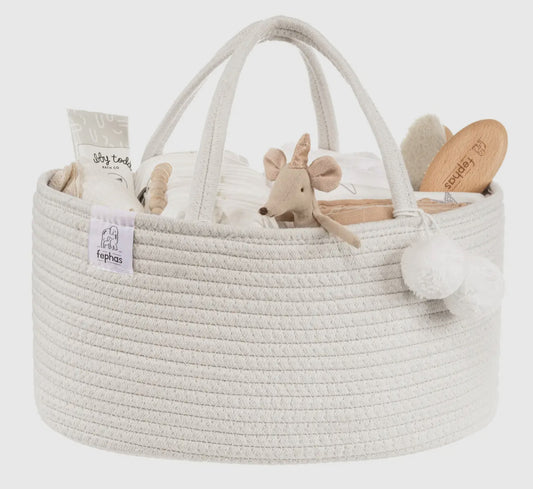Rope Diaper Caddy - Off White