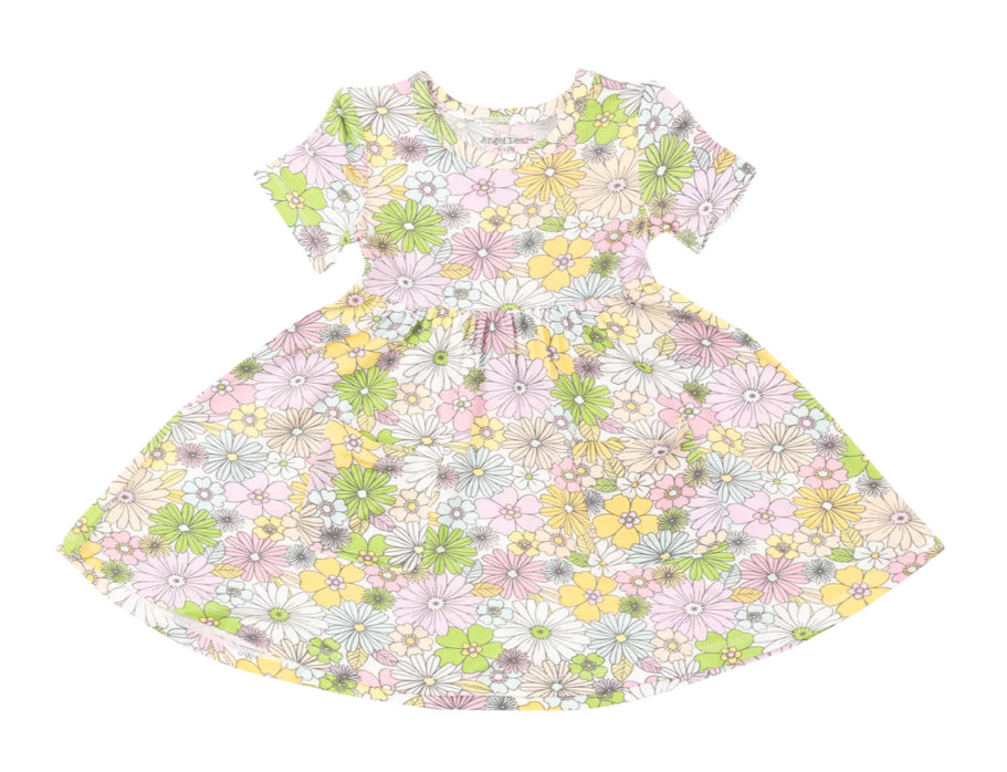 Mixed Retro Floral Twirly S/S Dress