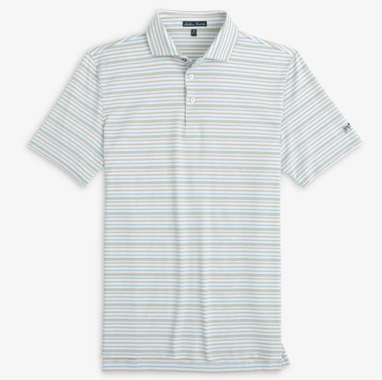 Youth Valley Stripe Polo White/Light Blue/Tan