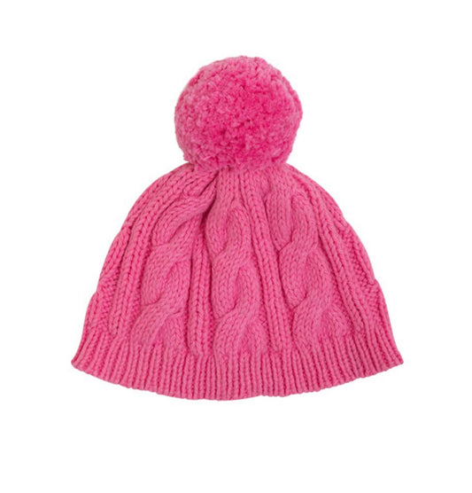 Collins Cable Knit Hat Hamptons Hot Pink