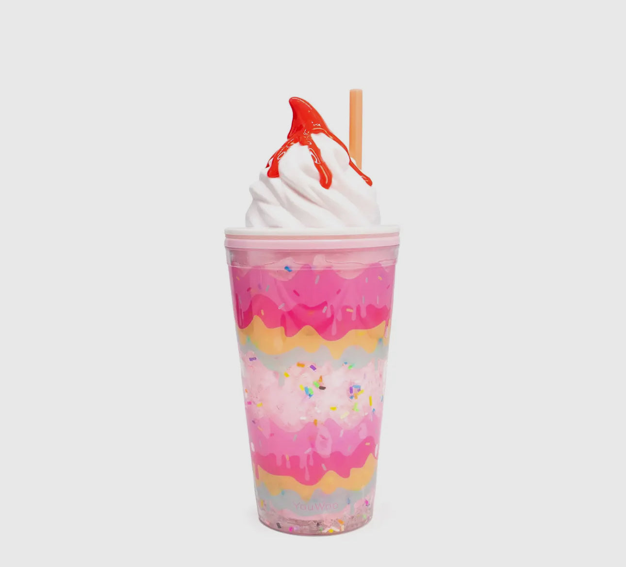 Layered Soft Served Ice Cream Tumbler 16oz - Strawberry