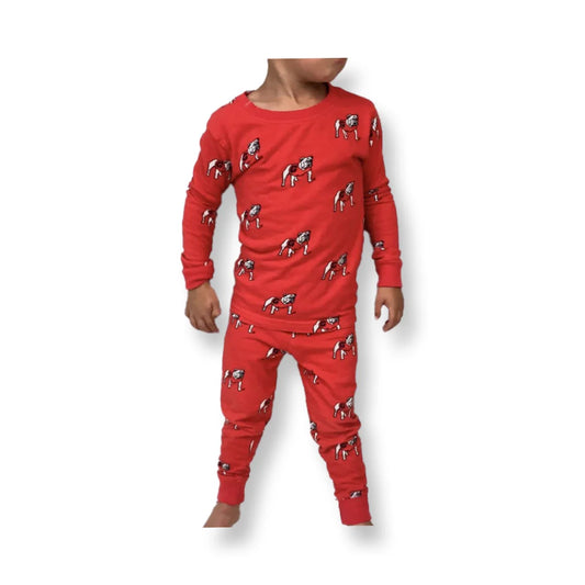 Georgia Red Dog  AO Print Long Sleeve Pajamas Cherry