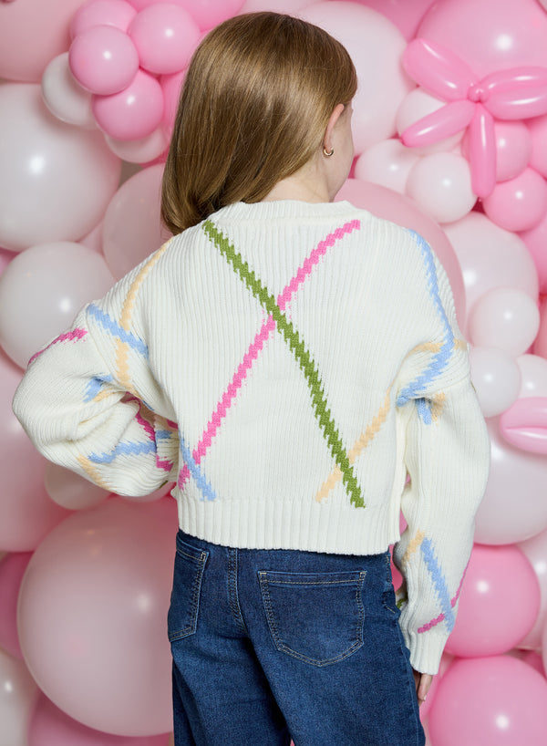 Winter White Abstract Sweater