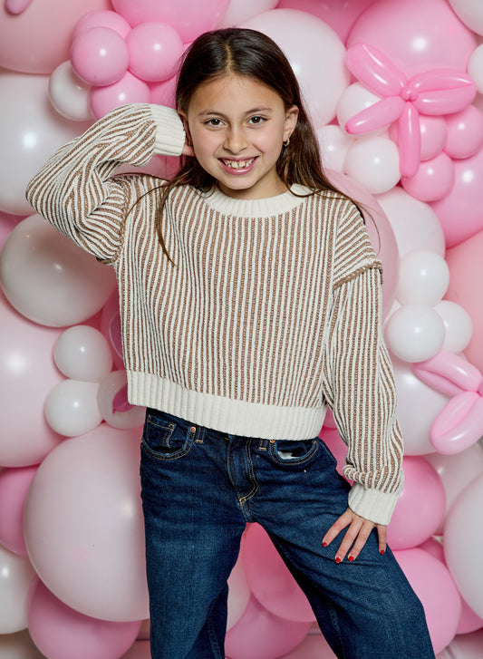 Tan Suede Combo Sweater