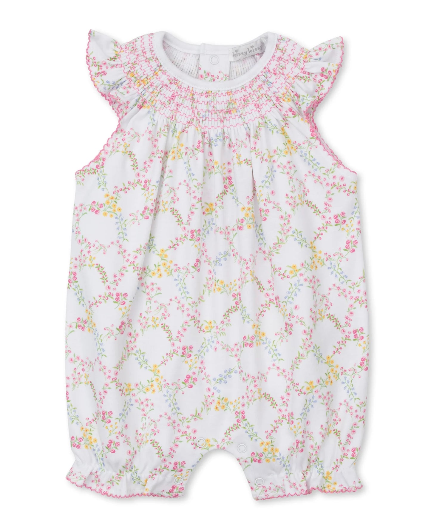 Garden Trellis Short Smocked Playsuit