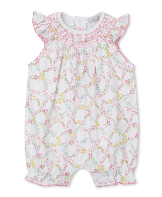 Garden Trellis Short Smocked Playsuit