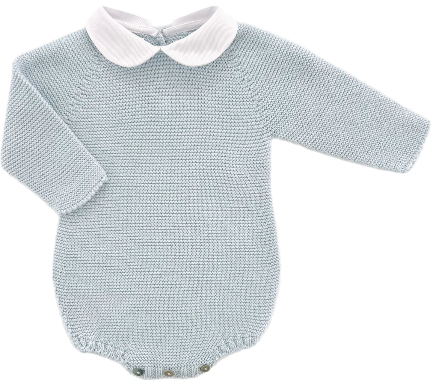 Garter Stitch Bubble with Collar Light Blue