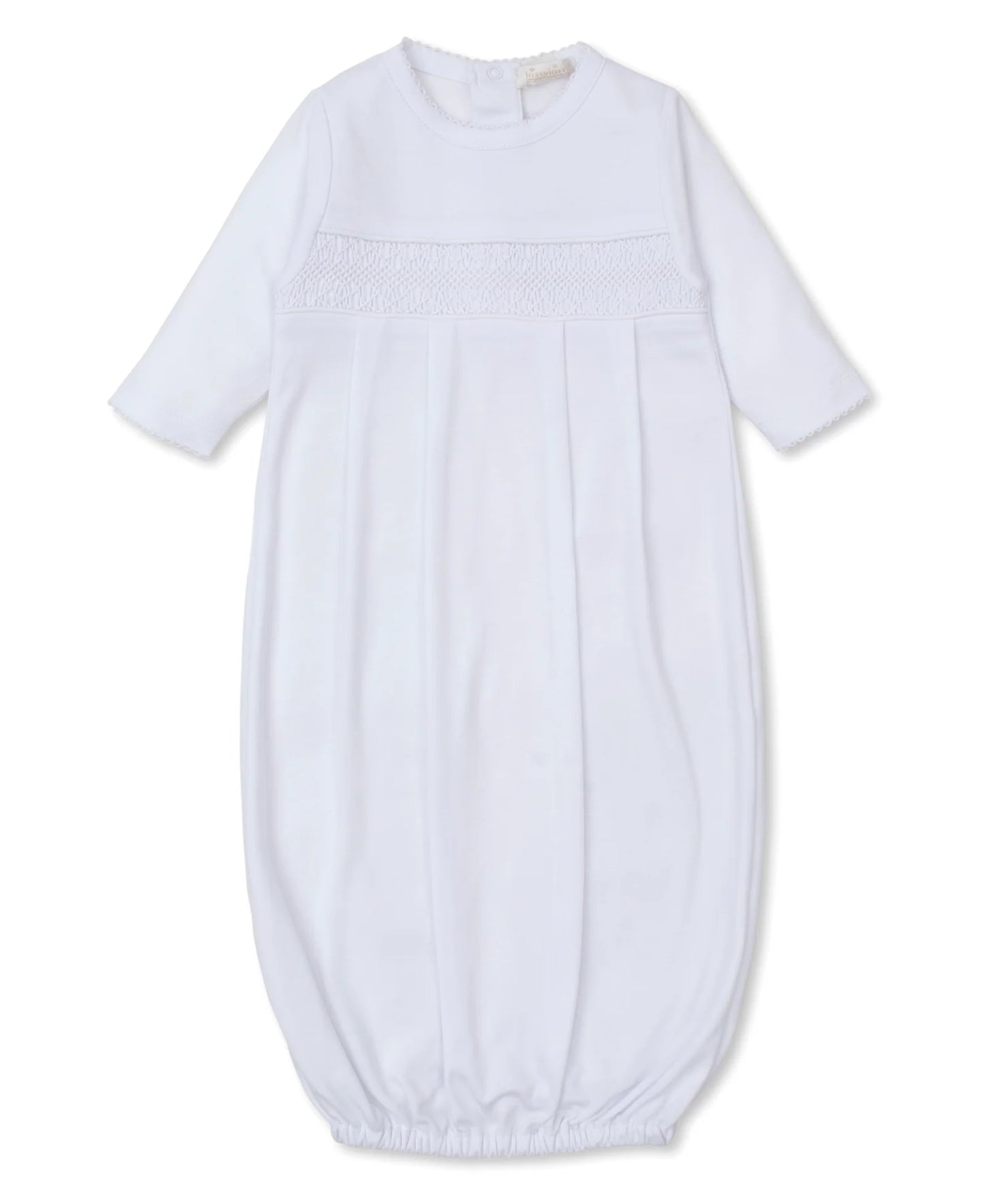 Hand Smocked CLB Charmed White Sack Gown