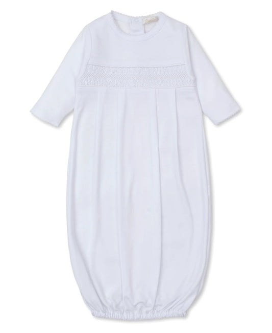 Hand Smocked CLB Charmed White Sack Gown