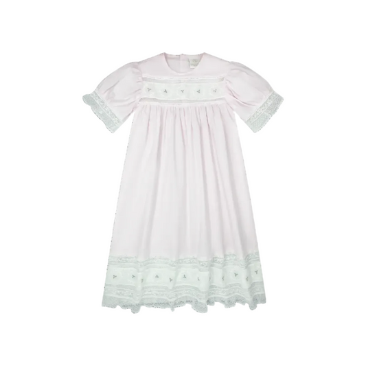 Hazel Dress - Blessings Pink Batiste - Floral Embroidery