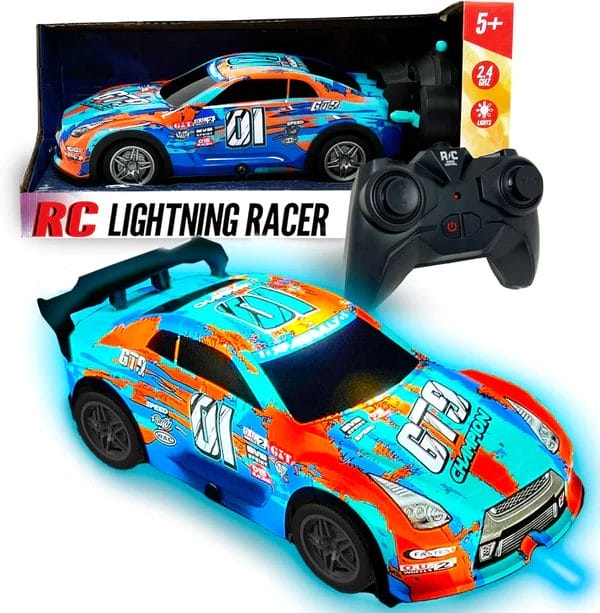 Hyper Drive RC Lighting Racer - Blue and Orange