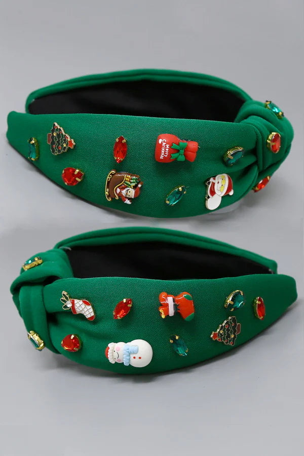 Green Snowman Christmas Headband