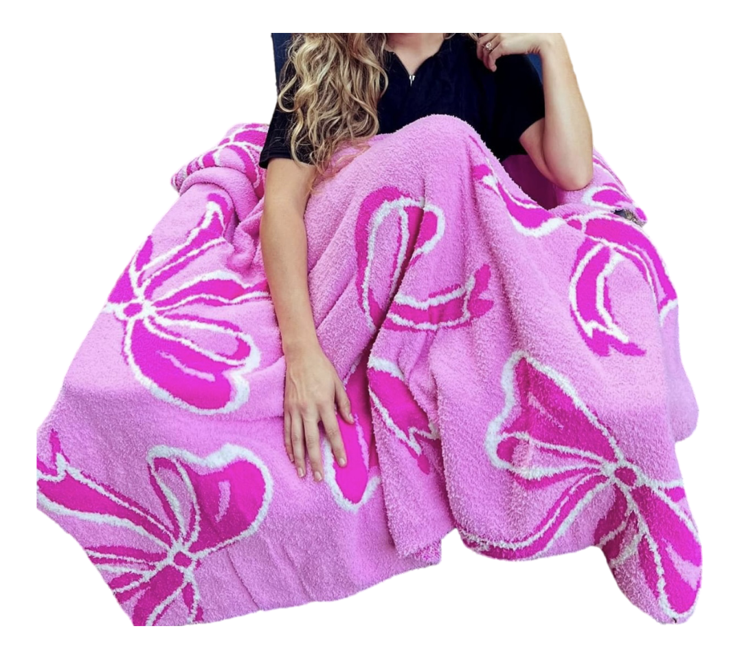 Hot Pink Bow Blanket