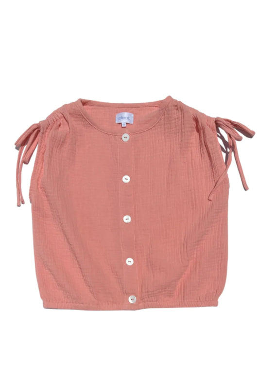 Maggie Top Coral Gauze