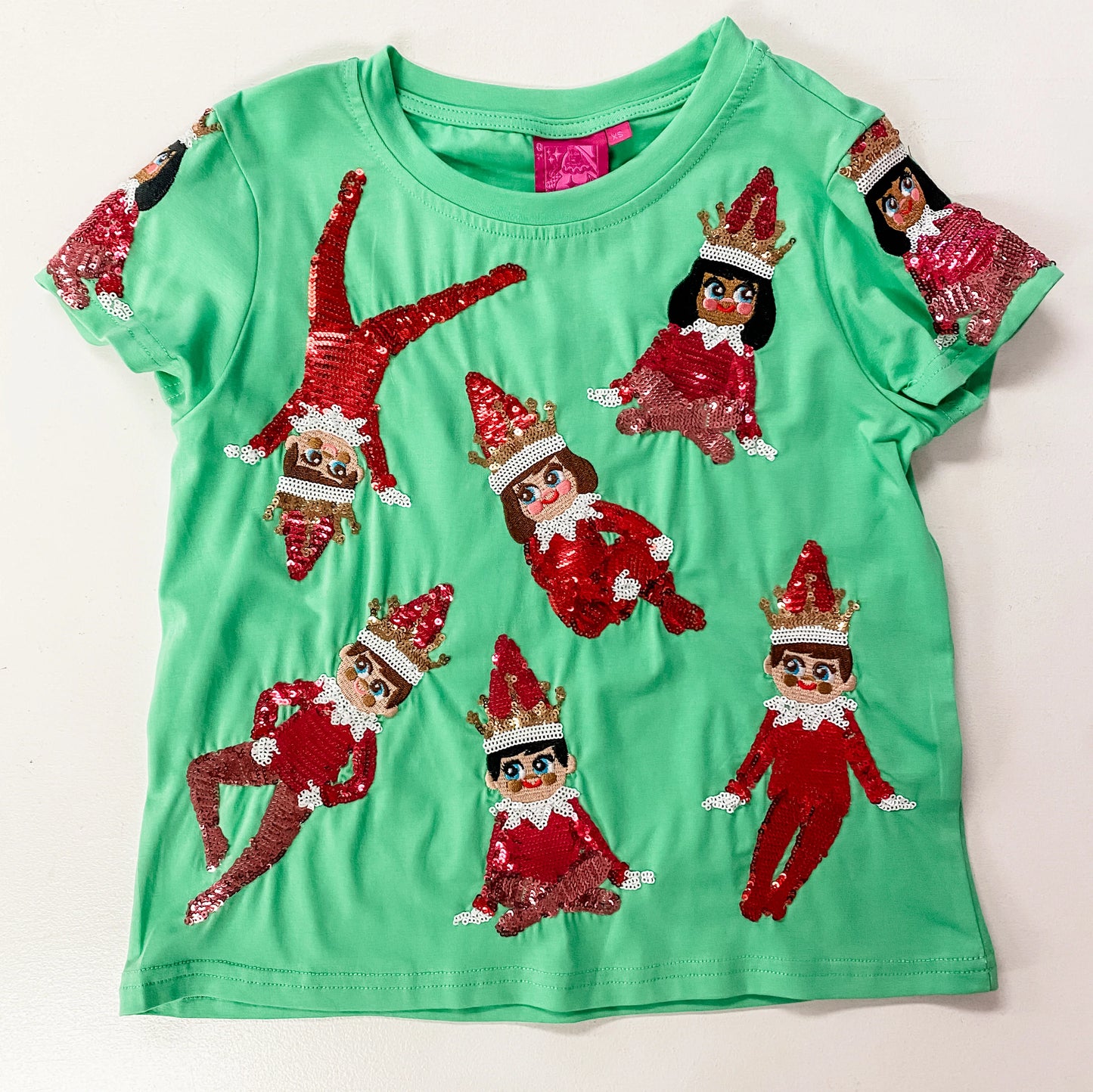 Kids Green Elf On A Shelf Tee