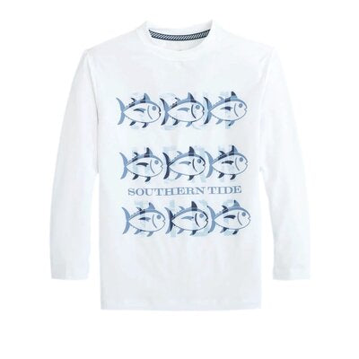 Y LS ST Triple Stack Ocean Front Perf Tee Classic White