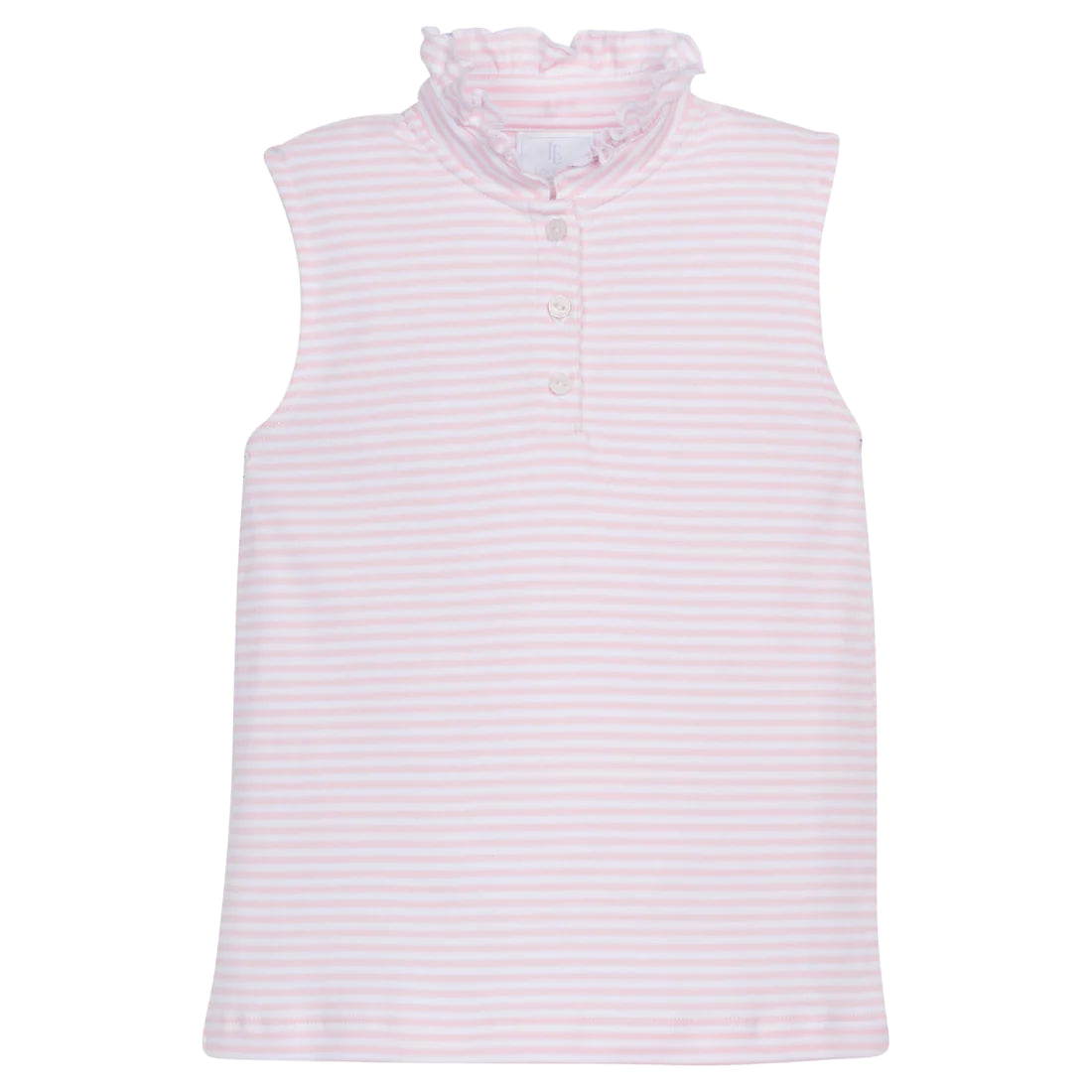 Sleeveless Hastings Polo - Light Pink Stripe