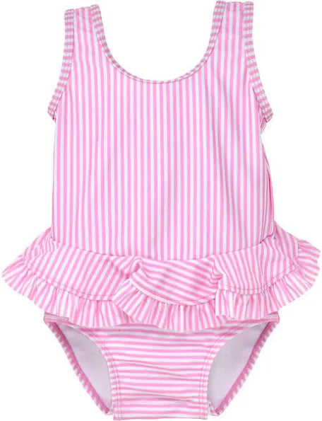 UPF 50 Stella Infant Ruffle Swimsuit Sweet Pink Stripe