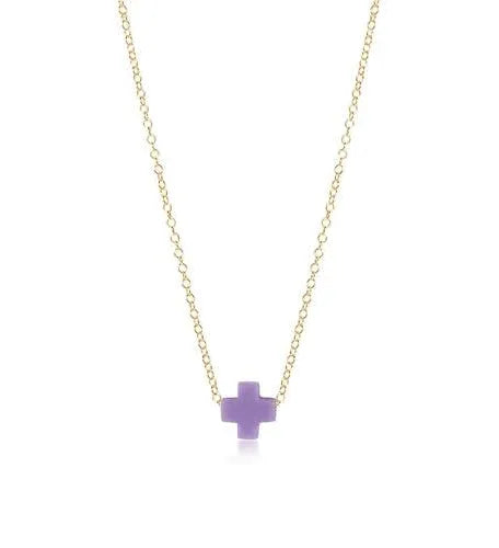 egirl 14" Necklace Gold - Signature Cross Purple